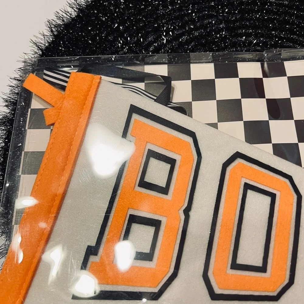 Halloween Boo Felt Pennant Orange and Black - Picture 5 of 12